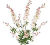 CEWUDA Lot de 3 fleurs artificielles éperons de chevalier - Fleurs artificielles - Delphinium rose - Fleurs décoratives - Fleurs de printemps - Branches artificielles à tige longue - Fleurs pour