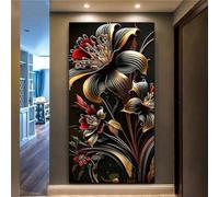 Cexeqee Diamond Painting kit Complet pour Adultes et Enfants,5D DIY Fleur Abstraite Rond/Square Peinture Diamant,Bricolage Broderie Diamond Art Painting,pour Salon Chambre Décor 70x140cm/28x56in