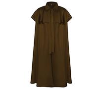 Cexiakong Cape médiévale pour homme, sans capuche, style Renaissance, rétro, vintage, trench, cosplay, carnaval, Halloween, vampire avec col, gothique, marron, XL