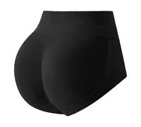 Cexiakong Culotte push up pour femme - Culotte de levage de fesses - Culotte rembourrée - Culotte gainante - Sans coutures - Faux fesses - Enhancers rembourrés - Couleur unie - Faux Ass, O Noir., L