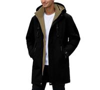 Cexiakong Doudoune en coton pour homme - Veste d'hiver à manches longues - Veste d'extérieur chaude matelassée - Veste de transition avec fermeture éclair et poches - Veste à capuche épaisse - Veste