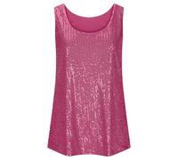 Cexiakong Haut à paillettes pour femme - Débardeur sans manches avec paillettes scintillantes - Col rond scintillant - Débardeur sexy à bretelles - Pour festival, cocktail, fête, club, tenue de