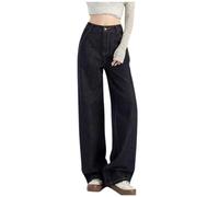 Cexiakong Jean épais pour femme - Coupe large - Taille haute - Coupe large - Doublure en polaire - Pour l'hiver - Jean skinny - Jean chaud et extensible - Pantalon de loisirs extra long