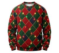 Cexiakong Pull de Noël pour femme - Pull de Noël norvégien avec impression de Noël - Pull à manches longues - Col rond - Pull d'hiver chaud - Costume de Noël