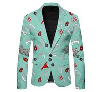 Cexiakong Sakko Veste de costume pour homme Funky Oktoberfest Blazer Regular Blazer Années Disco Veste de costume avec motif bière et boutons smokings pour homme Veste respirante Veste de loisirs