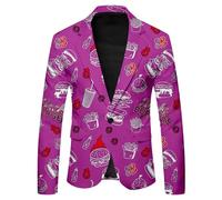 Cexiakong Sakko Veste de costume pour homme Funky Oktoberfest Blazer Regular Blazer Années Disco Veste de costume avec motif bière et boutons smokings pour homme Veste respirante Veste de loisirs