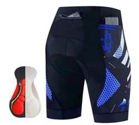 Cexiakong Short de cyclisme pour homme avec rembourrage 4D - Rembourré - Élastique - Court - Avec 3 poches - Respirant - Séchage rapide - Sous-vêtements de cyclisme pour homme - Pantalon de vélo de