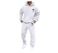 Cexiakong Survêtement 2 pièces pour homme - Impression cocotier Y2K - Pull à capuche + pantalon de jogging - Ensemble d'hiver baggy - Survêtement de loisirs, O blanc., XXXL