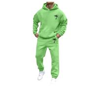 Cexiakong Survêtement 2 pièces pour homme - Impression cocotier Y2K - Pull à capuche + pantalon de jogging - Ensemble d'hiver baggy - Survêtement de loisirs, O vert clair, M