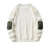 Cexiakong Sweat-shirt à col rond pour homme - Pull basique à manches longues - Loisirs - Sport - Sweatshirt sans capuche - Couleur bloc - Manches longues - Confortable - Tenue d'hiver, O Kaki, M