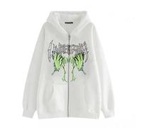 Cexiakong Veste à capuche surdimensionnée pour homme - Vintage - Veste de survêtement - Pour Halloween - Respirant - Veste universitaire - Loisirs - Mode - Veste demi-saison - Fermeture éclair - Sweat