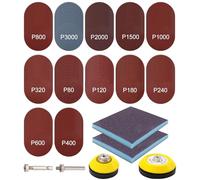 Cexovo Kit de Ponçage Disques 128 Pièces Disque Abrasif 50 mm 75 mm Disques de Ponçage 80 120 180 240 320 480 600 800 1000 1200 1500 3000 pour Voiture Métal et Bois