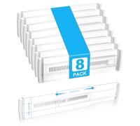 Cexovo Lot de 8 Séparateurs de Tiroirs en Plastique Ajustables (28.5-50.5cm) pour Vêtements, Salle de Bain, Cuisine, Bureau - Organisation et Rangement