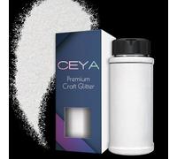Ceya 100 g de poudre de paillettes ultrafines, perle, paillettes blanches, 0,2 mm pour slime, résine époxy, gobelets de bricolage, bijoux, nail art, festival, maquillage, scrapbook, peinture, cartes