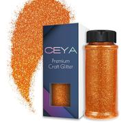 Ceya 110g/ 3.8oz Poudre de Paillettes Ultra Fine Orange Flamme pour Loisirs Créatifs 1/128” 0,008” 0,2mm pour Slime, Résine Epoxy, Gobelets, Bijoux, Art des Ongles, Fête, Maquillage, Scrapbooking