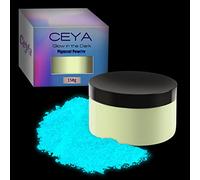 Ceya 150 g de poudre de pigment phosphorescente pour résine époxy, slime, peinture acrylique, ongles, beaux-arts, fête à thème, loisirs créatifs - Bleu ciel