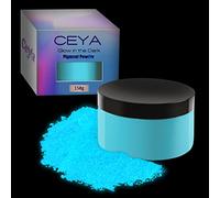 Ceya 5.3oz/150g Bleu de poudre de pigment phosphorescent, poudre lumineuse, pigment de couleur en résine, colorant fluorescent pour résine époxy,peinture acrylique, ongles, beaux-arts,slime