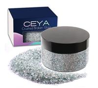 Ceya 5.3oz/150g Irréguliers éclats De Paillettes De Pierre, Argent Froid Concassée En Verre éclats De Métal De 2 à 4 mm pour Le Bricolage Nail Art, Les Ornements, L'artisanat, résine époxy, bijoux