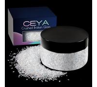 Ceya 5.3oz/150g Irréguliers éclats De Paillettes De Pierre, Colorées Blanc Concassée En Verre éclats De Métal De 2 à 4 mm pour Le Bricolage Nail Art, Les Ornements, L'artisanat, résine époxy, bijoux