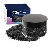 Ceya 5.3oz/150g Irréguliers éclats De Paillettes De Pierre, Noir Concassée En Verre éclats De Métal De 2 à 4 mm pour Le Bricolage Nail Art, Les Ornements, L'artisanat, résine époxy, bijoux