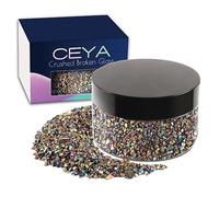 Ceya 5.3oz/150g Irréguliers éclats De Paillettes De Pierre, Pente AB Concassée En Verre éclats De Métal De 2 à 4 mm pour Le Bricolage Nail Art, Les Ornements, L'artisanat, résine époxy, bijoux