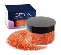Ceya 5.3oz/150g Irréguliers éclats De Paillettes De Pierre, Pumpkin Orange Concassée En Verre éclats De Métal De 2 à 4 mm pour Le Bricolage Nail Art, Les Ornements, L'artisanat, résine époxy, bijoux