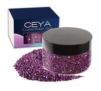 Ceya 5.3oz/150g Irréguliers éclats De Paillettes De Pierre,Violettes Concassée En Verre éclats De Métal De 2 à 4 mm pour Le Bricolage Nail Art, Les Ornements, L'artisanat, résine époxy, géode, bijoux