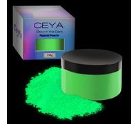 Ceya 5.3oz/150g Vert de poudre de pigment phosphorescent, poudre lumineuse, pigment de couleur en résine, colorant fluorescent pour résine époxy,peinture acrylique, ongles, beaux-arts,slime