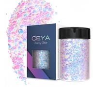 Ceya Paillettes épaisses, 4.9oz/ 140g, Magiques Opal Poudre de paillettes magiques pour loisirs créatifs, opal glitter for résine époxy, nail art, DIY craft, peinture sur gobelet, décoration de Noël