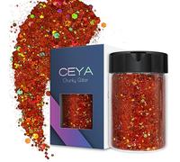 Ceya Paillettes holographiques épaisses, 4.2oz/ 120g, Laser Bronze Poudre de paillettes, mélange de paillettes irisées pour ongles, cheveux, résine époxy, DIY gobelets peinture, décoration de festival