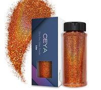 Ceya Poudre de paillettes ultra fines - 100 g - Cuivre clair - Paillettes holographiques - 0,2 mm - Pour slime, résine, loisirs créatifs, bijoux, nails art, festival, maquillage, peinture, cartes de