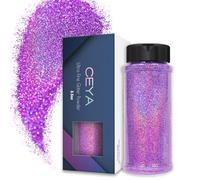Ceya Poudre de paillettes ultra fines - 100 g - Violet clair - Paillettes holographiques - 0,2 mm - Pour slime, résine, loisirs créatifs, bijoux, nail art, festival, maquillage, peinture, cartes de