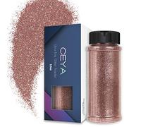 Ceya Poudre de paillettes ultra fines de 0,2 mm pour slime, résine époxy, gobelet, bijoux, nail art, festival, maquillage, scrapbooking, peinture, cartes de mariage - 100 g - Or rose