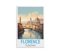CEYHNO Poster vintage de Florence Toscane sur toile - Décoration murale moderne pour chambre à coucher - 20 x 30 cm