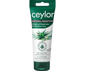 Ceylor Natural Sensitive Gel lubrifiant 100 % naturel pour peaux sensibles, avec aloe vera, végétalien, sans parfums ni colorants artificiels, dans un emballage écologique