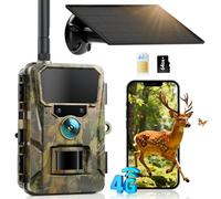 CEYOMUR 4G LTE Cellulaire Camera de Chasse, 48MP Caméra de Chasse Solaire | 5200 mAh Batterie, Piege Photographique avec Carte TF 64 GB et Carte SIM, Alarme Instantanée Via APP, Stockage Cloud