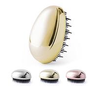 CEZARO - Brosse à cheveux ronde démêlante jaune : système anti-enchevêtrement | Femme, homme, enfant (Tramux doré)