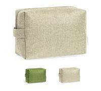 CEZARO - Trousse à Maquillage Voyage Beige 100% Naturel | Nécessaire cosmétique | Pochette de Toilette, Vanity (Rupert Beige)