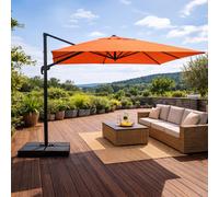 Cezir parasol rectangulaire 3x4 déporté rotatif terracotta en aluminium