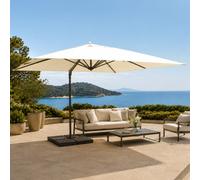 Cezir parasol rectangulaire 4x3m déporté rotatif écru en aluminium
