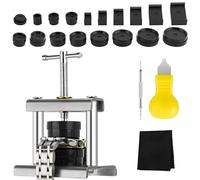 Cezmkio Ensemble d'outils de presse de montre 18 modes, kit professionnel de réparation de boîtier arrière de montre avec 18 matrices, outil de retrait de pression de cristal de montre, outil de