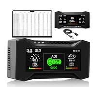 CF-20 DL Moniteur de Qualité de l'Air avec Rapport de Données, Detecteur de CO2,TVOC,HCHO,PM2,5,PM10,AQI,Température et de l'humidité, Affichage Visuel par Symboles pour la Maison et l'école
