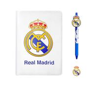 CF REAL MADRID Ensemble de Papeterie pour Garçon, Comprenant Un Carnet, Stylo et Un Marque-Page, Coffret Cadeau pour Enfants et Adolescents