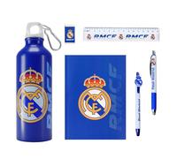 CF REAL MADRID Ensemble de Papeterie pour Garçon, Comprend Un Cahier, Stylos, Règle, Gomme et Gourde de Eau 650 ML, Cadeau pour Enfants