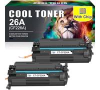 CF226A 26A Cartouche de Toner Noir: 2-Pack Compatible Remplacement pour HP 26A CF226A 26X CF226X pour Laserjet Pro M402dn M402n M402d M402dw MFP M426dw M426fdw M426fdn M402 M426 Series imprimante