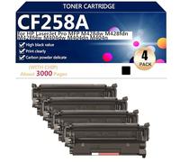 CF258A Cartouche de Toner de Remplacement pour HP Laserjet Pro MFP M428dw M428fdn M428fdw M404dw M404dn M404n Imprimante,Black-4 Pack