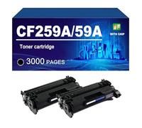 CF259A 59A Cartouche De Toner Compatible pour Les Imprimantes pour HP LaserJet Pro M404n M404dn M428dn M428fdn M428fdw 404dn, 3000 Pages,59A-2 Pack