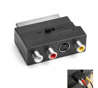 Cfanibo 1 Pièce Adaptateur Péritel vers 3X RCA in Out + Adaptateur S-Vidéo S-VHS, Adaptateur péritel vers 3 Prises RCA Prise péritel mâle vers 3 Prises RC-A Femelles Composite Audio Vidéo pour TV DVD