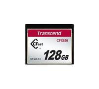 Transcend Carte mémoire CFast 2.0 128GB CFX650 SATA III 6Gb/s, jusqu'à 510/370 MB/s, MLC NAND Flash, conçue pour la cinématographie professionnelle en haute résolution, Full HD et 4K - TS128GCFX650