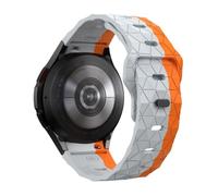 CFCMZTZPED Bracelet en silicone for Samsung Galaxy Watch 7 6 5 4 40 mm 44 mm motif football for Watch 6 Classic 47 mm 46 mm(Trail gray orange)